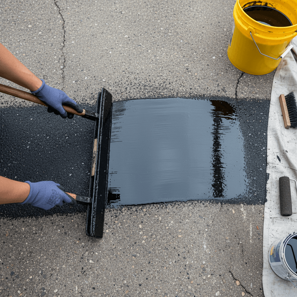 Driveway sealing before and after