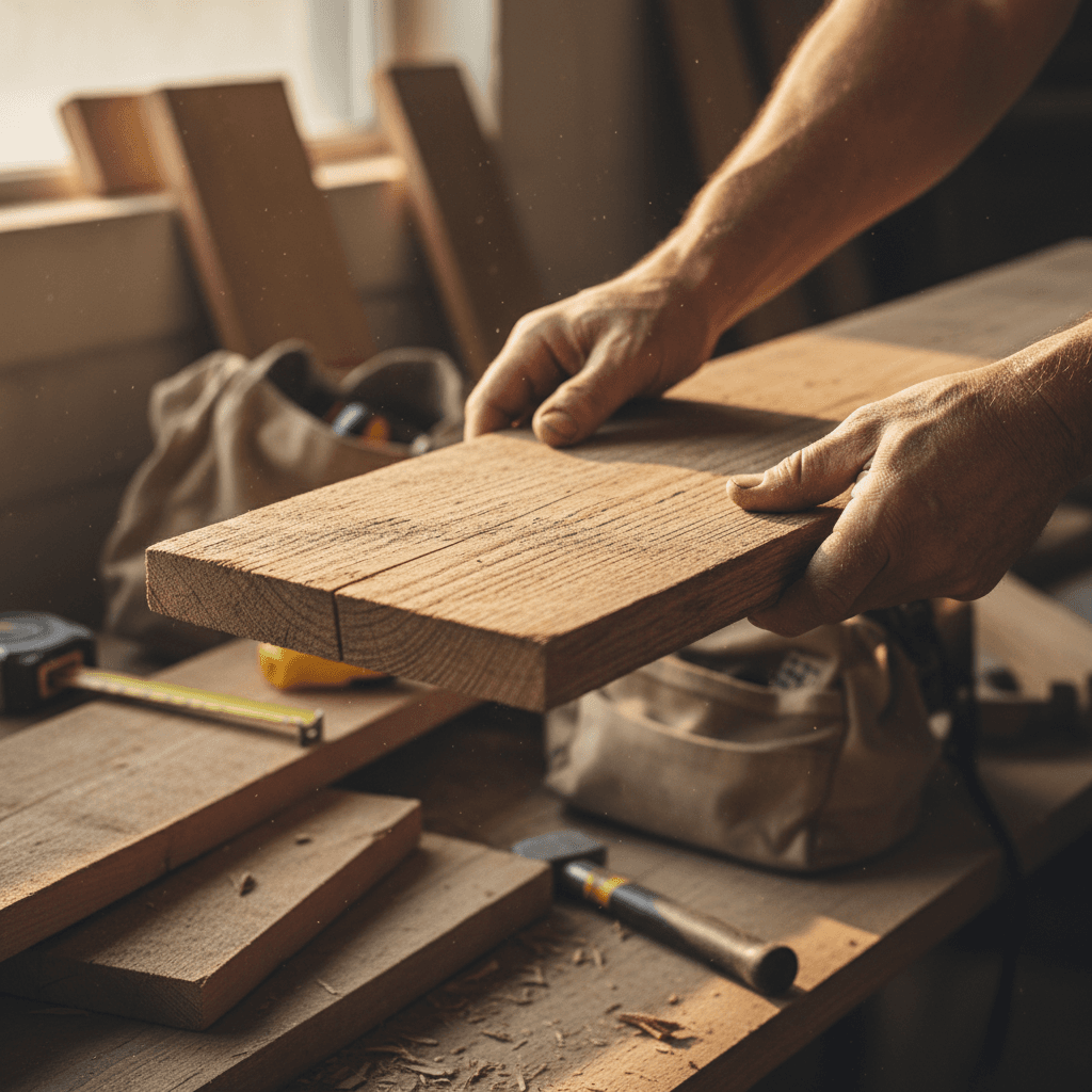 Inspecting a wooden fence for wear
